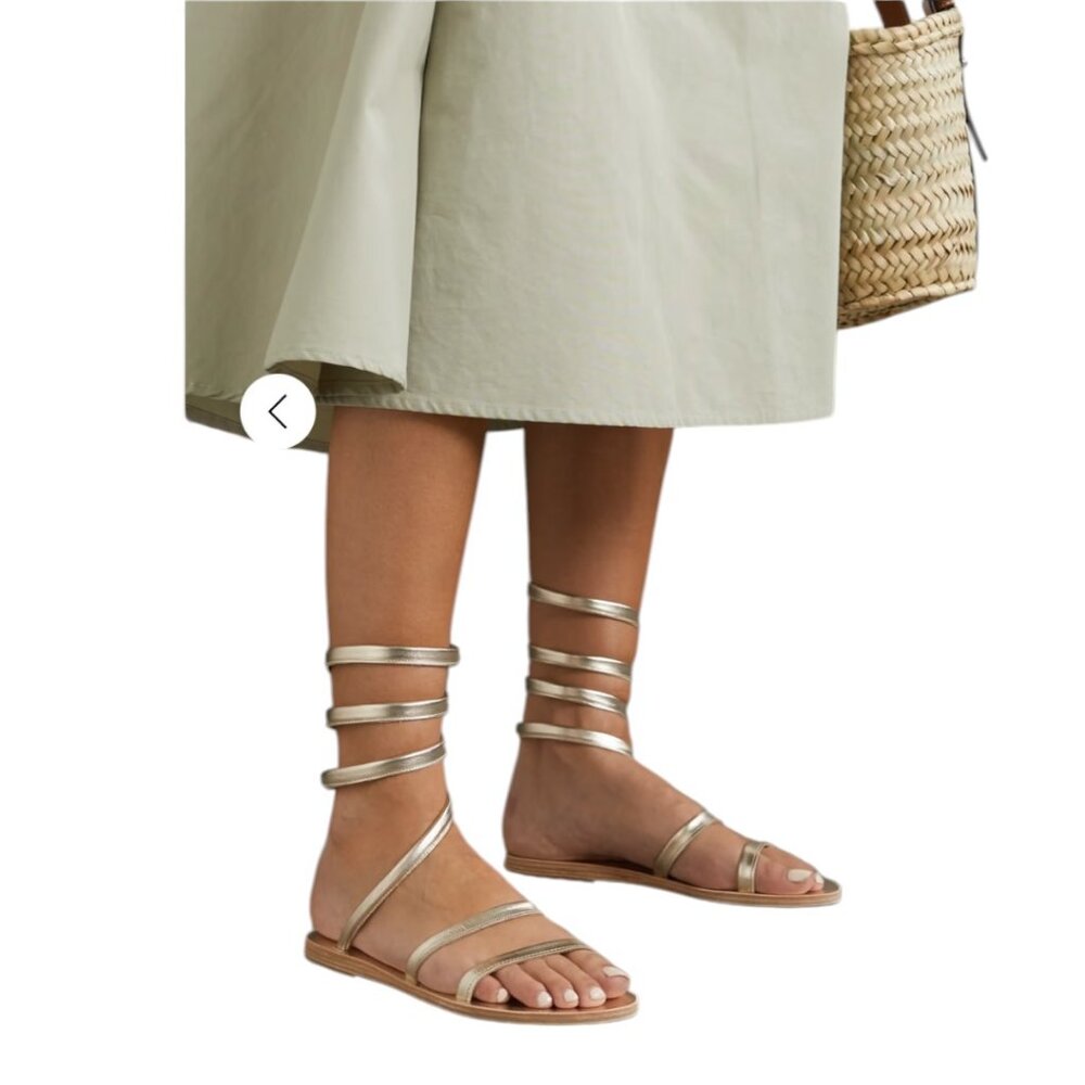 Ancient Greek Sandals Ofis Leather Sandals - Metallic Gold - Size 11 US - 41 IT